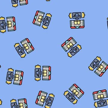 Edtech modern business vector seamless pattern Illustrazione stock