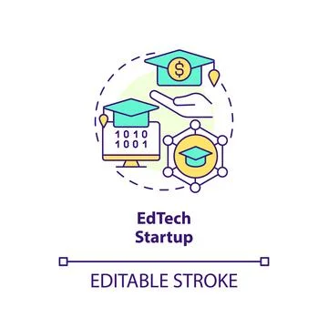 EdTech startup concept icon Illustrazione stock