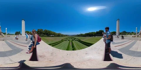 Eduardo VII Park Lisbon 360 VR 스톡 동영상 94371553