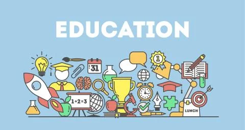 Eduation illustartion concept. Stock Illustration