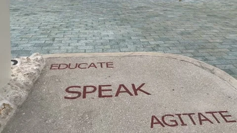 Educate Speak Agitate Don't Violate Stock Footage 200857480