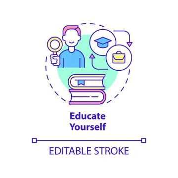 Educate yourself concept icon Stock Illustration