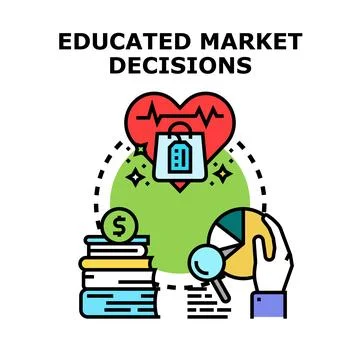 Educated market decisions making process concept Stock Illustration