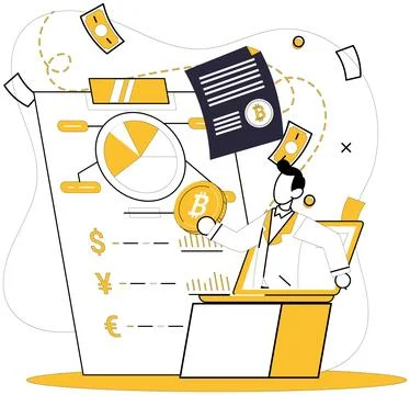 Educating Cryptocurrency Concepts With Simple Visuals and Infographics イラスト素材