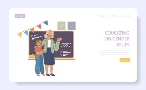 Educating on Gender Issues concept. Stock Illustration