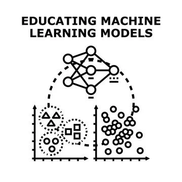 Educating machine learning models for data analysis Stock-Illustration