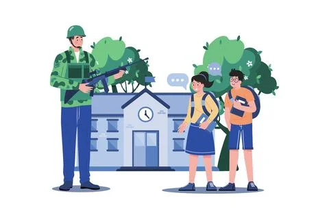 Educating Students About Memorial Day Stock Illustration