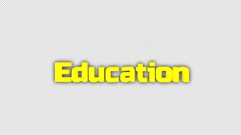 Education 3D Title Animation on Alpha Channel Video stock 318823587