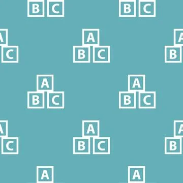 Education abc blocks pattern seamless blue 스톡 일러스트