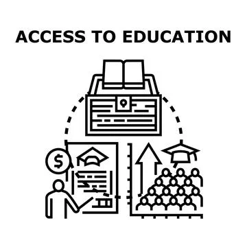 Education access opportunity with school learning development Stock Illustration