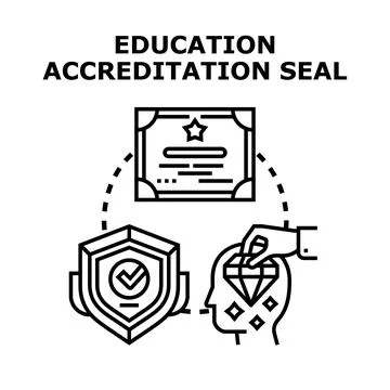 Education accreditation seal concept vector illustration Stock Illustration