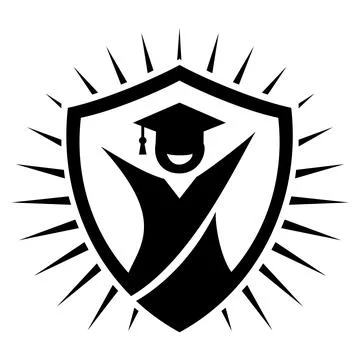 Education Achievement Shield Vector Logo Stock Illustration