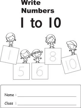 Education activity topic  leaning numbers book cover Stock Illustration