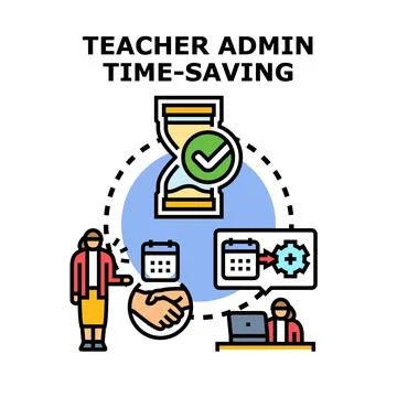 Education administration time saving vector concept Stock Illustration