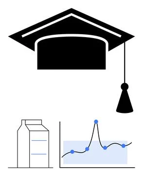 Education and Data Analysis in Modern Learning Bridging Academic Knowledge .. Illustrazione stock