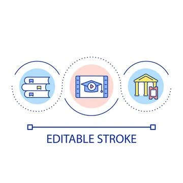 Education and entertainment loop concept icon Illustrazione stock