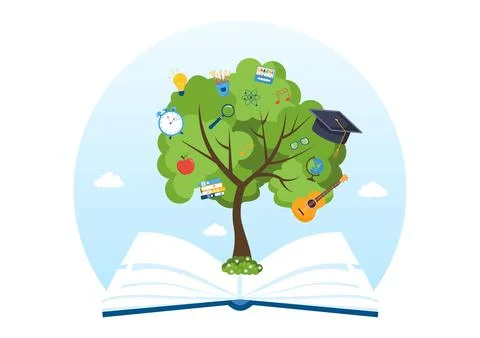 Education and knowledge Books for Learning Suitable for poster, Web and Mob.. Illustrazione stock