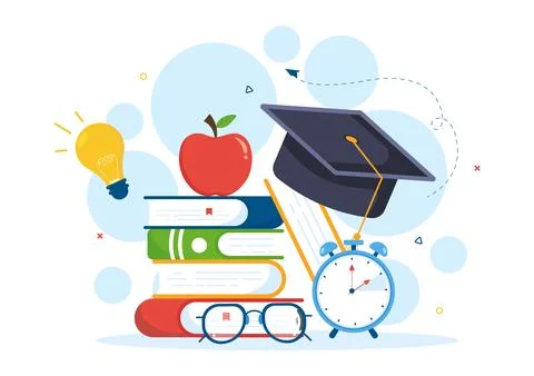 Education and knowledge Books for Learning Suitable for poster, Web and Mob.. Illustrazione stock