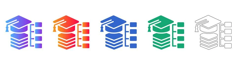 Education and Knowledge Database Icons Illustrazione stock