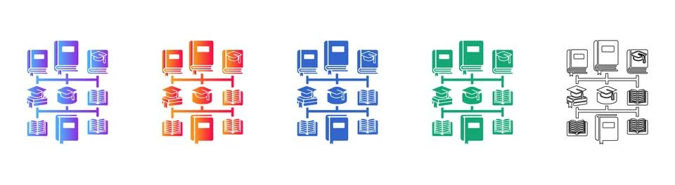 Education and Knowledge Hierarchy Icon Set Illustration