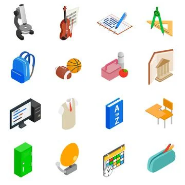Education and knowledge icons set 스톡 일러스트