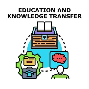 Education and knowledge transfer concept generating ideas Stock Illustration