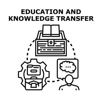 Education and knowledge transfer concept generating ideas Stock Illustration