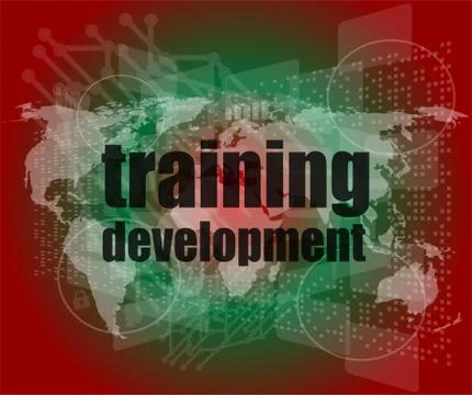 Education and learn concept: Training Development on digital screen Illustrazione stock
