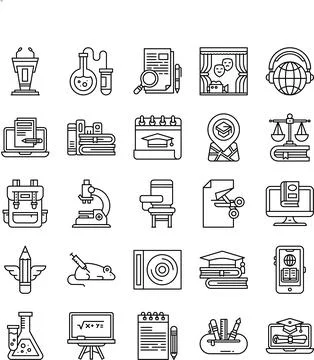 Education and learning concept icons for digital design. Stock Illustration