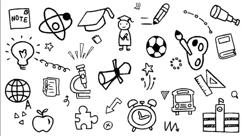 Education and Learning Doodle Line Art Motion Graphic  Stock Footage 344308683