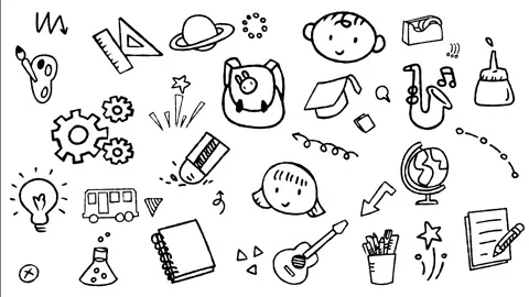 Education and Learning Doodle Line Art Motion Graphic  Stock Footage 344308709