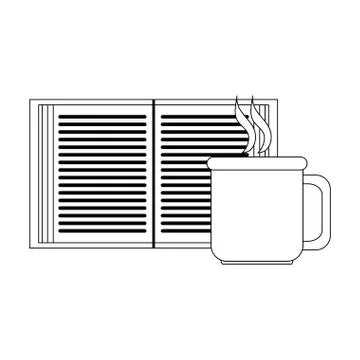 Education and learning elements black and white Stock Illustration