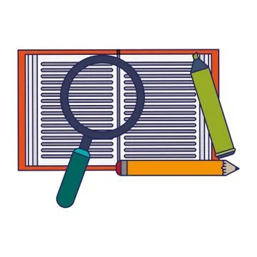 Education and learning elements blue lines Illustrazione stock