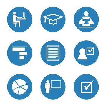 Education and Learning Icons Set Vector Illustration 스톡 일러스트