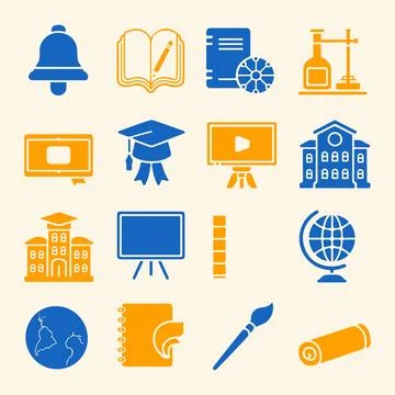 Education and Learning Icons set. Stock Illustration