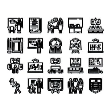 Education and learning icons set with various concepts 스톡 일러스트