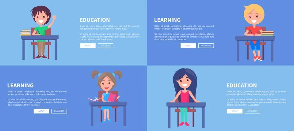 Education and Learning Template Vector Poster Illustrazione stock