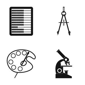 Education and learning tools icon set Stock Illustration