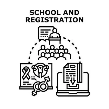Education and registration vector concept illustration Stock Illustration