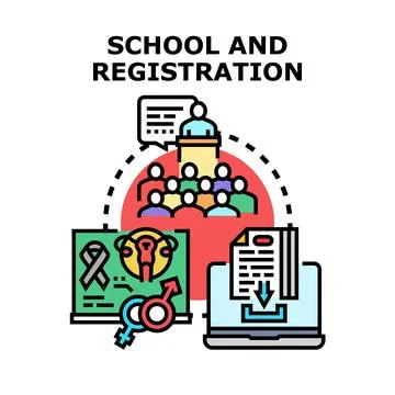 Education and registration vector concept illustration Stock Illustration