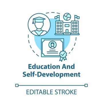 Education and self-development concept icon. Gain knowledge. Improvement Ilustración de archivo