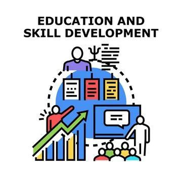 Education and skill development vector concept illustration Stock Illustration