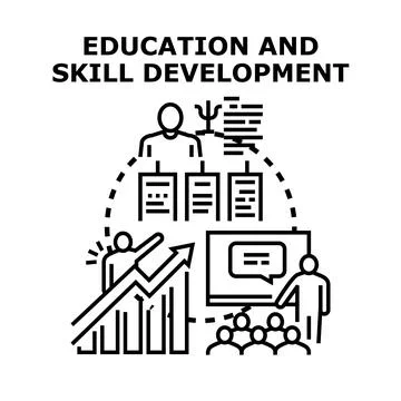 Education and skill development vector concept illustration Stock Illustration