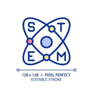 Education and STEM pixel perfect RGB color icon Stock Illustration