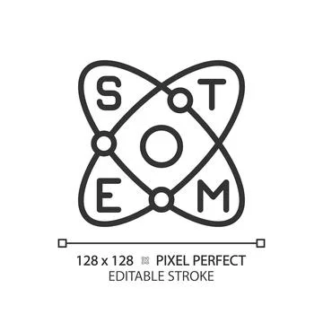 Education and STEM pixel perfect linear icon Illustrazione stock