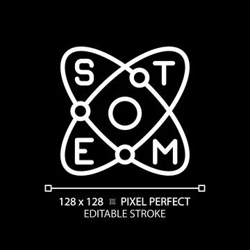 Education and STEM pixel perfect white linear icon for dark theme Stock Illustration