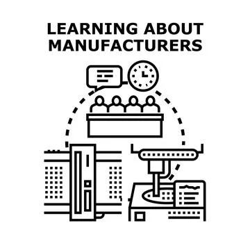 Education and training program for manufacturing industry professionals Illustrazione stock