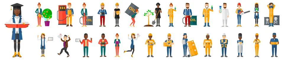 Education and work professions. Stock Illustration