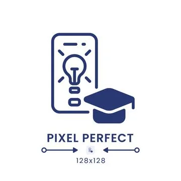 Education app black solid desktop icon Stock Illustration