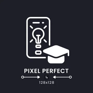 Education app white solid desktop icon Illustrazione stock